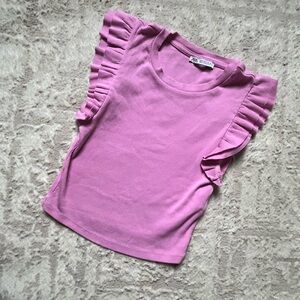 Zara Lilac Ruffle Sleeve Tank Top S
